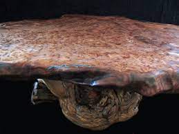 Salvaged redwood burl slab custom coffee table. Hand Crafted Large Live Edge Redwood Burl Slab Coffee Table Burl Pine Log Base With Turquoise Inlay By Rocky Mountain Twist Custommade Com