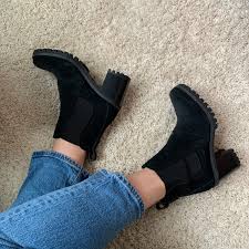 UGG Shoes | Ugg Hazel Black Heeled Ankle Boots | Poshmark