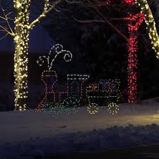 It consists of 600 lights in various colors. Productworks 60 In Christmas Led Animated Train Set Outdoor Decor 2 Piece 96520 Myt The Home Depot