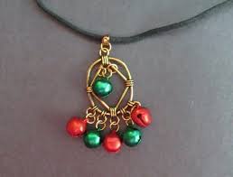 Jingle Bell Pendant Necklace Red Green Jingle By Isleofcraftin 7 49 Bell Pendant Pendant Pendant Necklace