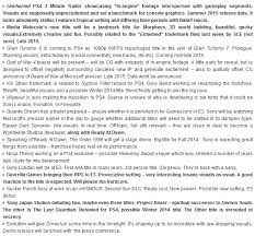 What would there be to hype up? Rumor Sony E3 Conference Details Leaked Uncharted The Order Guerrilla And More Neogaf