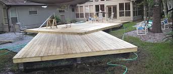 Installing footings for a deck is a big job. Ground Level Deck Built With Titan Deck Foot Anchors