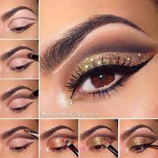 41 Incredibly Stunning Cat Eye Makeup Tutorials Eye Makeup Steps Gold Eyeshadow Tutorial Sparkly Eyeshadow Tutorial
