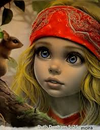 Portrait of an elven girl drawing