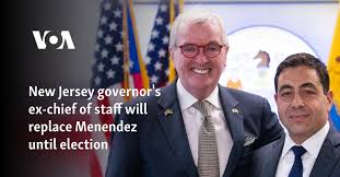 New Jersey governor's ex-chief of staff will replace Menendez until election