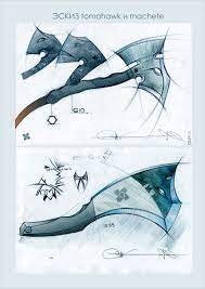 Mix Tomahawk Sketches Humanoid Sketch Drawings