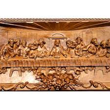 Se înrameaza pe un cadru de lemn tratat de 30mm grosime. Tablou Cina Cea De Taina Sculptata In Lemn De Tei Comuna Satu Mare Arhaicart Id 595273