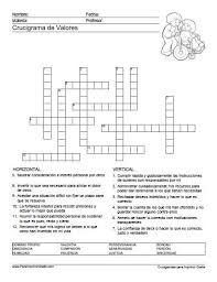 Crucigrama De Valores Para Imprimir Gratis Crucigrama Para Ninos Crucigramas Educacion Secundaria