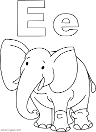 Supercoloring.com is a super fun for all ages: Letter E And A Walking Elephant Coloring Page Coloringall