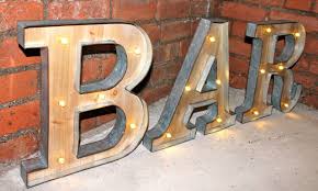 Marquee Bar Vintage Light Up Objects Metal Letters Word Led Industrial Rustic Bar Marquee Sign Bar Bar Lighting