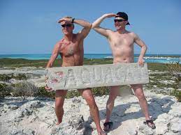 Father and son nudists