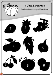 Les Ombres Des Fruits Et Legumes Coloriages Activites Fruits Fruits Et Legumes Fruit