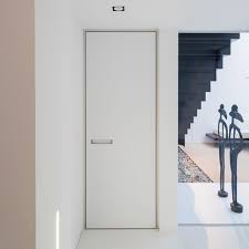Modern White Interior Door From Floor To Ceiling With Built In Handle The Minimalist Aluminium Block White Interior Doors Doors Interior Modern Doors Interior