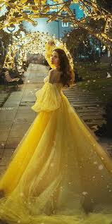 30 Disney Wedding Dresses For Fairy Bridal Look Wedding Forward Disney Wedding Dresses Princess Ball Gowns Yellow Wedding Dress