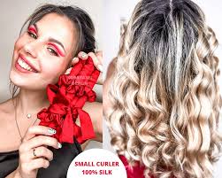 SMALL Heatless Curls Hair Curler, Mulberry Silk Hair Curling Ribbon SET, No  Fizz Mini Tie Short to Long Hair, No Heat Hair Soft Curl Wand
