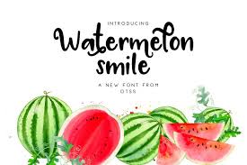 Watermelon script demo font examples (click each image to view larger version). Watermelon Smile 9515 Regular Font Bundles