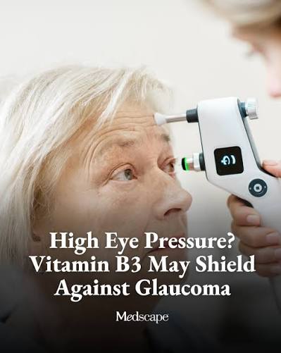 Among patients with high eye pressure, those who took vitamin B3 (nicotinamide) supplements were about two thirds less likely to be diagnosed with primary open-angle glaucoma (POAG) and needed fewer treatments, including