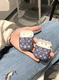 Louis Vuitton X Supreme Style Jeans Glossy Hard Protective Shockproof Case For Apple Airpods 1 2 Louis Vuitton Case Vuitton