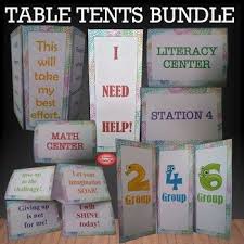 Editable Table Tents Bundle Teacher Resources Math Centers School Resources