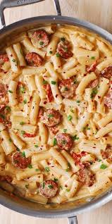 Cremige Mozzarella Nudeln Mit Geraucherter Wurst Einfache Rezepte Fur Das Abendessen Unter Der Woche Abe Rezepte Zum Abendessen Gerichte Mit Nudeln Rezepte