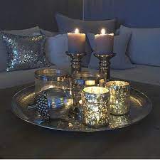 Place two other accessories on the tray. Cre Coffee Table Centerpieces Decorating Coffee Tables Home Decor