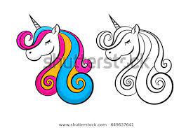Color Lovely Unicorn Outline Contour Design Stock Vector Royalty Free 649637641 Unicorn Outline Unicorn Tattoos Baby Unicorn