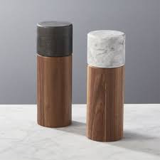 2 Piece Walnut And Marble Salt And Pepper Grinder Set Of 2 Reviews Cb2 Stuffed Peppers Salt And Pepper Grinders Salt And Pepper Set