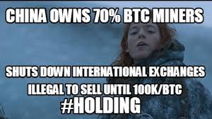 The chart is intuitive yet powerful, offering users multiple chart types including candlesticks, area, lines, bars and heiken ashi. Meme Creator Funny China Owns 70 Btc Miners Illegal To Sell Until 100k Btc Shuts Down Internationa Meme Generator At Memecreator Org