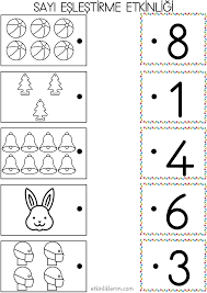 Sayi Eslestirme Okul Oncesi Calisma Sayfasi Okul Oncesi Evde Egitim Matematik