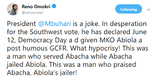 To pledge to increase voter registration and participation of their employees. June 12th Democracy Day Buhari Is A Joke Reno Omokri Politics Nigeria