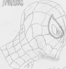 Using the triangles as drawing guides, round out the triangle shapes, especially the bottom part. Spiderman Face Sketch At Paintingvalley Com Explore Collection Of Spiderman Face Sketch