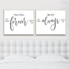 Bedroom Love Prints Wall Decor Bedroom Above Bed Master Bedroom Wall Art Set Of 2 Quote Prints Bedroom Love Printable Art Forever And Always In 2020 Bedroom Wall Decor Above Bed Above Bed Decor Bedroom Art