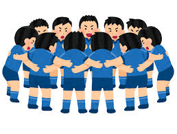 円陣を組む人たちのイラスト（男性スポーツ選手）&nbsp;|&nbsp;かわいいフリー&nbsp;...