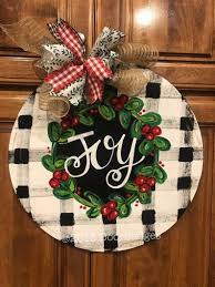 Christmas Farmhouse Door Hanger Buffalo Plaid Door Decor Etsy Christmas Door Hanger Christmas Door Decorations Christmas Decorations
