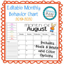 Editable Monthly Behavior Chart 2019 2020 Back To School Explanation Letter