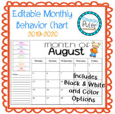 editable monthly behavior chart 2019 2020 back to school explanation letter