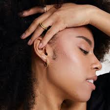 Annie Apple Rio Sterling Silver, Gold Vermeil Snake Brushed Gold Stud  Earrings