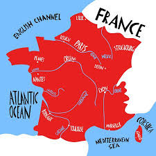 Large detailed map of france with cities click to see large. Vector Hand Drawn Stylized Map Of France Travel Illustration With French Cities Names Hand Drawn Lettering Illustrations Europe Map Element Ù…ÙˆÙ‚Ø¹ ØªØµÙ…ÙŠÙ…ÙŠ