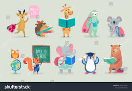 Back To School Animals Hand Drawn Style Education Theme Cute Characters Bear Sloth Penguin How To Draw Hands Cute Characters Funny Animals With Captions