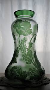 Val St Lambert Vase Boma Aux Pavots Camille Renard Vers 1903 1905 Cristal Clair Souffle Double Vert Sur Fond Klassizismus Klassische Moderne Postmoderne