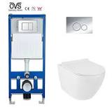 Why are wall hung toilets with hidden tanks popular in Europe?