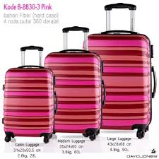 Tas Koper Dj Stripe Pink Tersedia Dalam Ukuran Cabin Lugage Medium Lugage And Large Lugage Order Silakan Klik Gambar Tas Koper Case