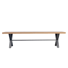 These products come with adjustable features such as varying heights and cushioning so that you can comfortably sit. Industrial Dining Bench With Wood Seat Black Crossed Legs Furniture123