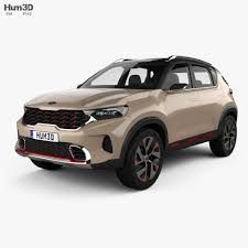 3d Model Of Kia Sonet 2020 In 2020 Kia 3d Model Car 3d Model