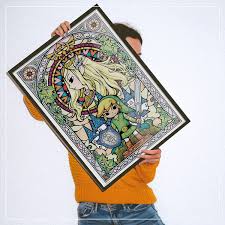 The colors on that black/gray pattern really pop. Legend Of Zelda Stained Glass Poster All Posters In One Place 3 1 Free
