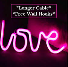 Custom neon® led signs, wall art, neon lamps, and night lights are ideal for bedroom decorations, home improvement and to brighten up any living space. Love Neon Light Signs Free Wall Hooks Extra Long Novelty Neon Sign Led Decor For Room Home Kid Bedroom Wall Decoration Dorm Decor Night Light Party Supplies Buy Online In Bahamas At Bahamas Desertcart Com