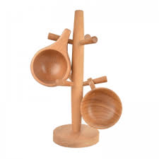 Firotanê Bamboo Wooden Mug & Coffee Cup Organizer Hanger Holder Tree with 6  Hooks Manufacturer and Supplier |Yawen