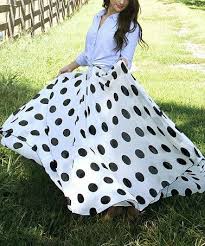 Black And White Polka Dot Maxi Skirt Look What I Found On Zulily Black White Chiffon Polka Dot Maxi Skirt Women Zulilyfinds Womens Maxi Skirts White Chiffon Maxi Skirt