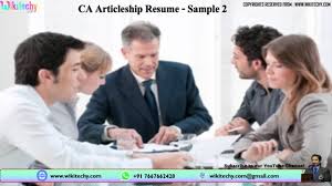 ca articleship resume chartered