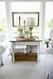Cozy Cottage Farmhouse Sunroom Maison Blanche Chalkpaint Farmhouse Side Table Makeover Side Table Decor Farmhouse End Tables Sunroom Decorating